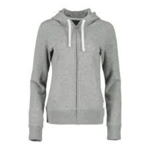 Cedarwood State Gray Full Zipper Hoodie Cotton Blend Long Sleeves Women's Small